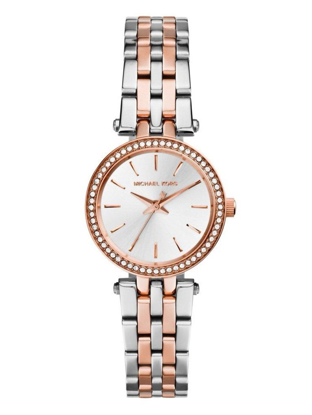 Michael Kors Darci Mini 26mm Stainless Steel and Rose Gold Tone Crystal Ladies